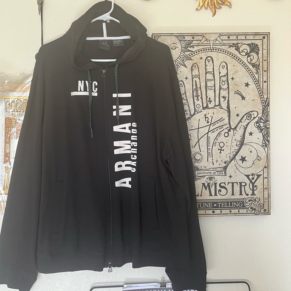 NWT armani exchange zip-up hooded sweatshirt ✨